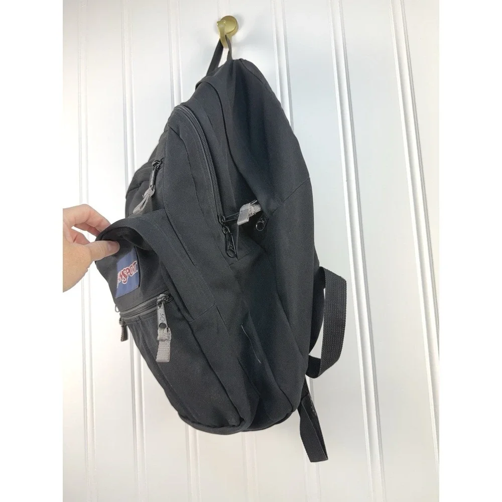VTG Jansport Backpack Big Student XL School Sleeve Book Bag Black